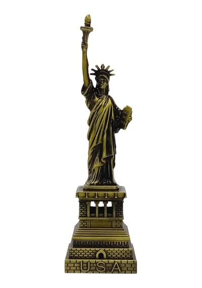 Vintage Metal Usa Özgürlük Heykeli Biblo Antik Bronz 15 Cm