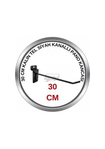 Kanallı Pano Kancası 30 Cm Kauçuklu Siyah Delüx 10 Kg Kapasiteli Mağaza Raf Askı Kancası 100 Adet