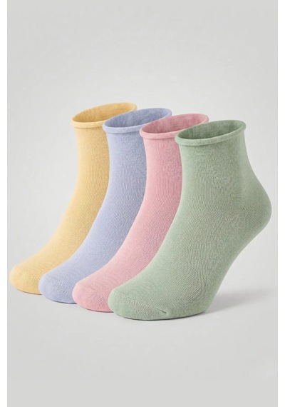 Socketta 4'lü Karışık Renkli Kadın Bambu Dikişsiz Lastiksiz Esnek Kısa Konç Çorap - Premium Çağla Yeşili-açık Sarı-lila-açık Pembe Socketta 4'lü Karışık Renkli Kadın Bambu Dikişsiz Lastiksiz Esnek Kısa Konç Çorap - Premium Çağla Yeşili-açık Sarı-lila-açık Pembe