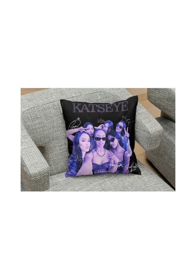 Owl Bag Kpop Katseye Mor Desenli Tasarım Kare B0ş Yastık Kılıfı Çok Renkli