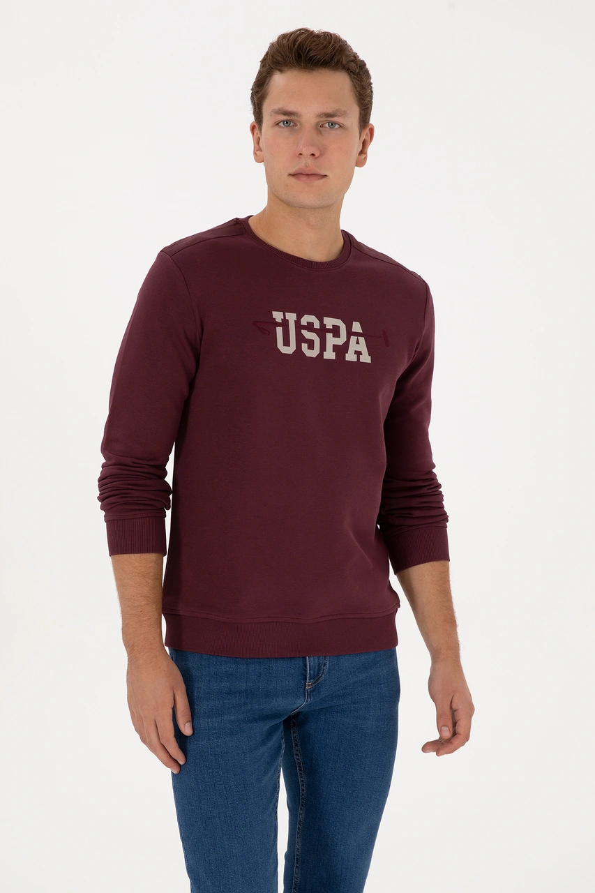 U.S. Polo Assn. Erkek Regular Fit Bisiklet Yaka Bordo Sweatshirt 50315536-VR177