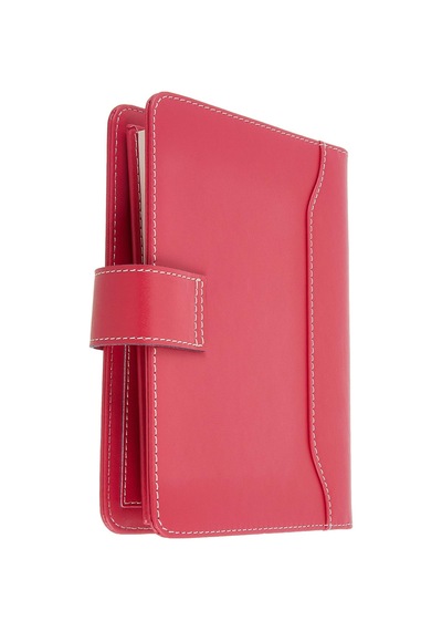 5164 Ajanda Tarihsiz Kareli 14x20 Cm. Ajanda/defter Hesap Makineli Suni Deri Organizer, Fuşya Çok Renkli