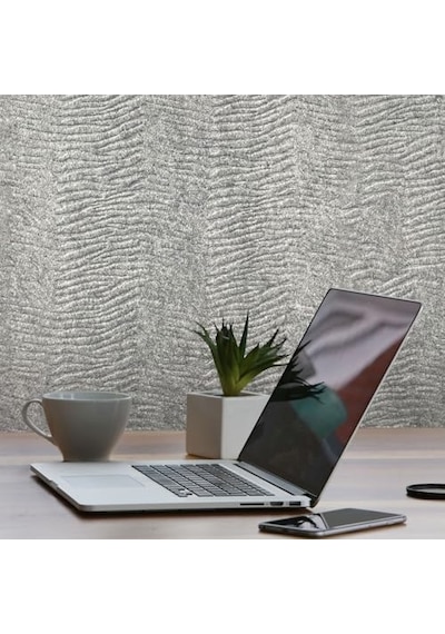Tink 3d Kendinden Yapışkanlı Duvar Kağıdı Yeni Nesil Akustik Keçe Panel Desenli 52x98 Cm Açık Gri, 10 Adet 5 M²
