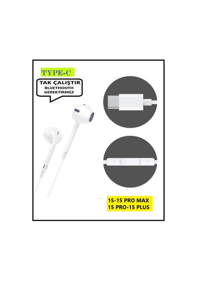 Apple Uyumlu iPhone 16 16 Pro 16 Max 15 15 Pro 15 Pro Max Kulaklık Type C  Kulaklık Kablolu Tak Çalıştır