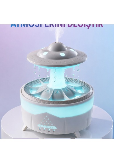 Rgb Işıklı Yağmur Efektli Hava Nemlendirici 350 Ml Sessiz Çalışma Uzaktan Kumanda