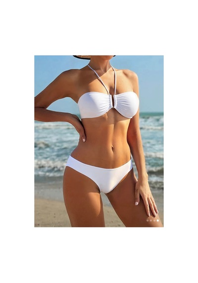 Lilly Bianca Riviera Etekli Beyaz Bikini Takımı Beyaz Beyaz