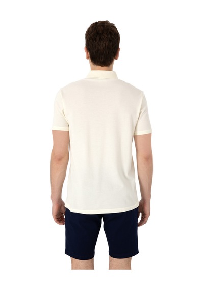 U.S. Polo Assn. Erkek Regular Fit Polo Yaka Basic T-shirt Krem