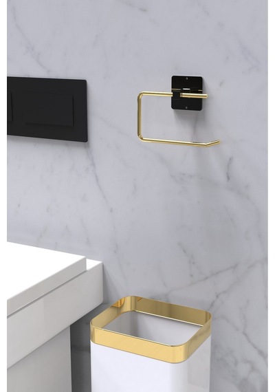 Buççin Online Mağaza Yapışkanlı Gold Tuvalet Kağıdı Tutacağı/tuvalet Wc Kağıtlık Metal Altın Çok Renkli