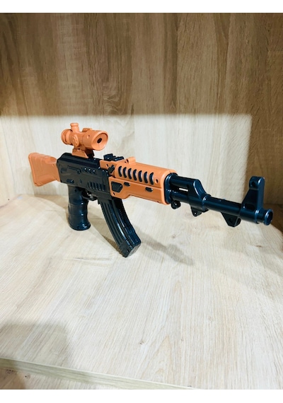 Boncuklu Oyuncak Tüfek 55 Cm 2 Adet Ak47+21 Paket Plastik Boncuk