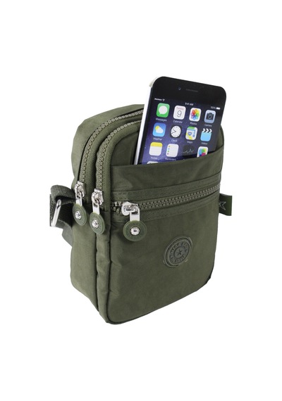 M 227 Mega Bag Krinkıl Kumaş Unisex Küçük Omuz Çantası, Telefonluk Yeşil-yesil