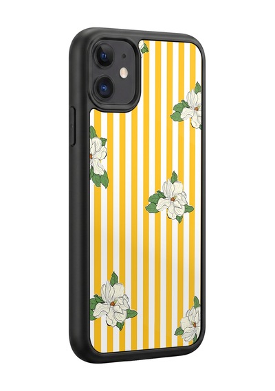 İphone 11 Uyumlu Manolya Desenli Kamera Korumalı Darbelere Dayanıklı Kılıf 1113-manolya-iphone11