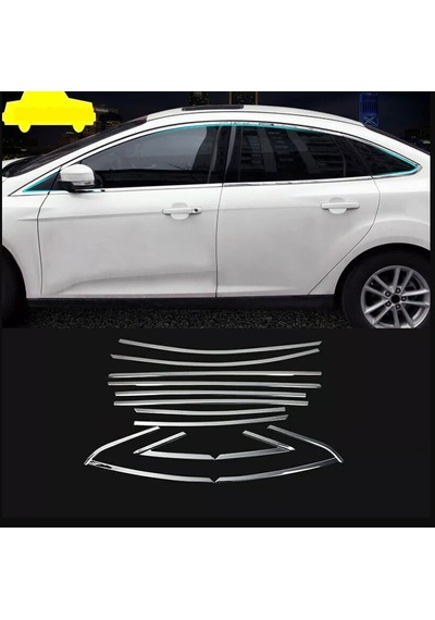 Ford Focus Uyumlu Sedan 2011 2018 Cam Çıtası Krom
