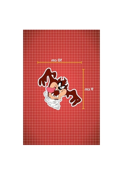 Renkli Tazmanya Canavarı Sticker, 10x9 Cm Abanoz