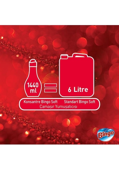 Bingo Soft Konsantre Çamaşır Yumuşatıcısı Lovely 1440 Ml X 6 Adet 6'lı Set