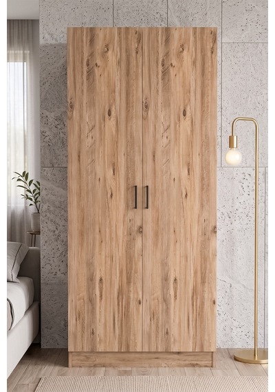 Açelya Gardrop Askılı Elbise Dolabı Raflı Elbise Dolabı Çam