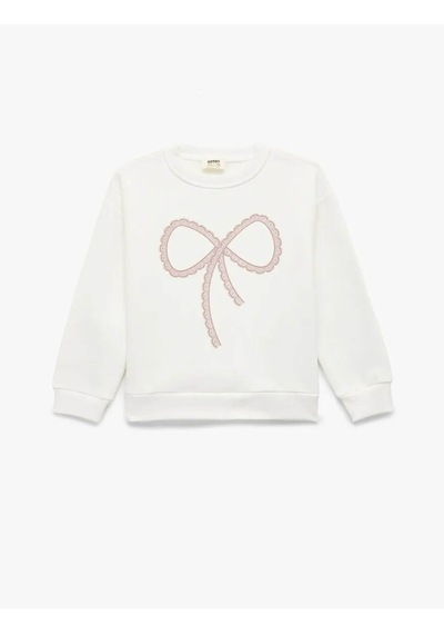 Koton Şardonlu Fiyonk Baskılı Ekru Kız Çocuk Sweatshirt 6wkg10209ak Ekru Koton Şardonlu Fiyonk Baskılı Ekru Kız Çocuk Sweatshirt 6wkg10209ak Ekru