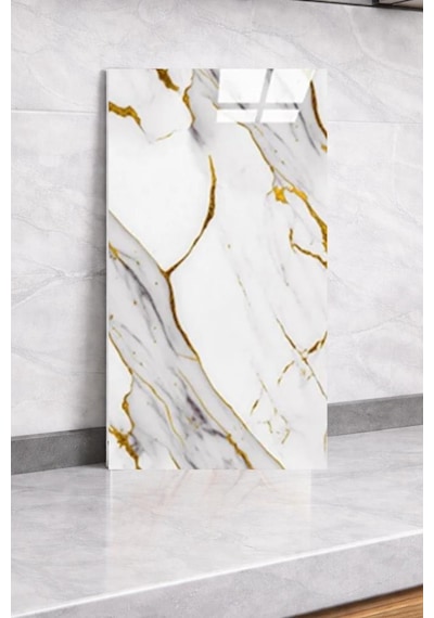 Shiny Yaldız-gold Mermer Desenli 60x30cm Yapışkanlı Mutfak Banyo Kaplama Duvar Paneli Kağıdı Ls6010 Altın