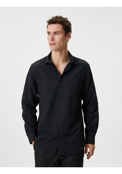 Koton Slim Fit Gömlek Yarım İtalyan Yaka Düğmeli Dokulu Siyah 4sam60015hw 4SAM60015HW999 Siyah Koton Slim Fit Gömlek Yarım İtalyan Yaka Düğmeli Dokulu Siyah 4sam60015hw 4SAM60015HW999 Siyah