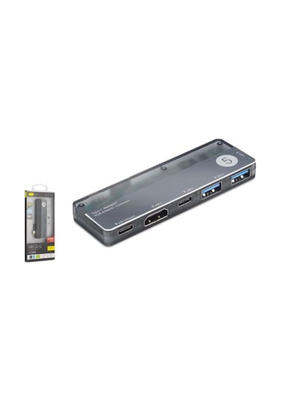 İetop Tuh353 Type-c 3.1 Gen1 Combo Hub Pd Hdmı 4k 5 Port 5 Gbps Alüminyum Gri