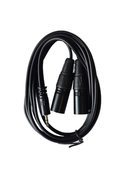 2 Xlr Erkek To 3.5mm Aux Mikser Amfi Mikrofon Ses Kablosu 1.5m Siyah