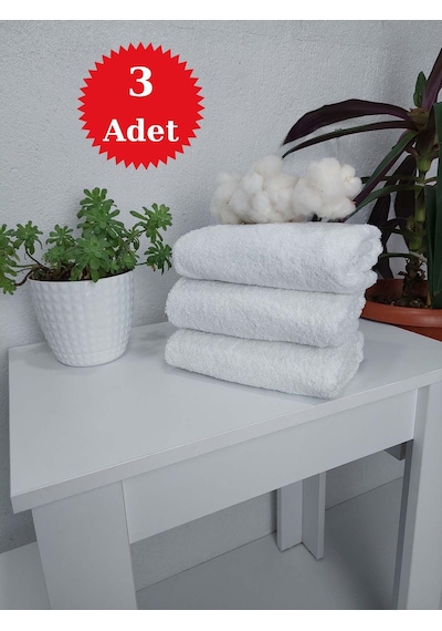 Beyaz Kuaför Havlusu 3'lü Set 50x90 | Berber ve Sporcu Baş Havlusu | Hızlı Kurur