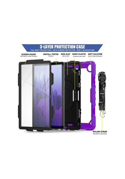 Galaxy T500 Tab A7 10.4 Kılıf Pars Tablet Kapak - Mor Diğer
