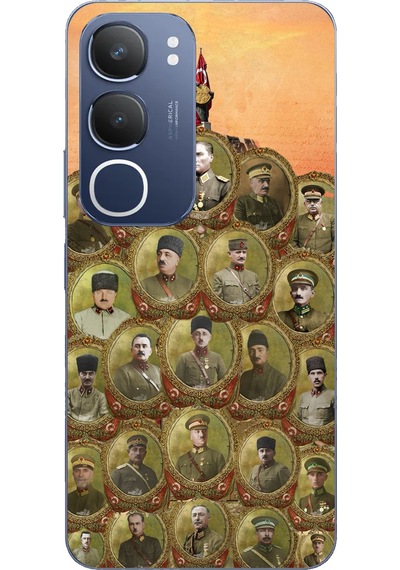 Vivo Y19s Uyumlu Atatürk Ve Kurtuluş Savaşı Komutanları Baskılı Silikon Kılıf Renkli