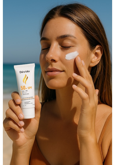 Devida UVA UVB Koruyucu Cilt Lekesi Önleyici Nemlendirici UvActive 400+ Yüz Güneş Kremi SPF50+ 50 ML