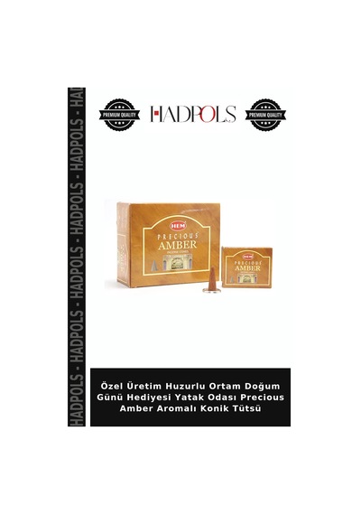 Özel Üretim Huzurlu Ortam Doğum Günü Hediyesi Yatak Odası Precious Amber Aromalı Konik Tütsü