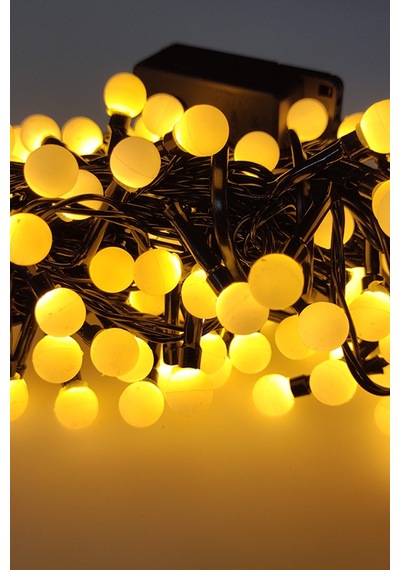 5 Metre 28' Li Led Işıklı Ampul Top Dizeleri Dekoratif Top Led Sarı Sarı