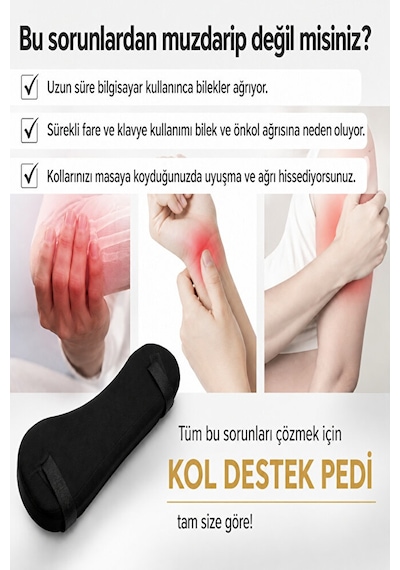 Ergonomik Çift Taraflı Visco Kol Destek Pedi Kolçak Ve Dirsek Destek Minderi 2 Li Set