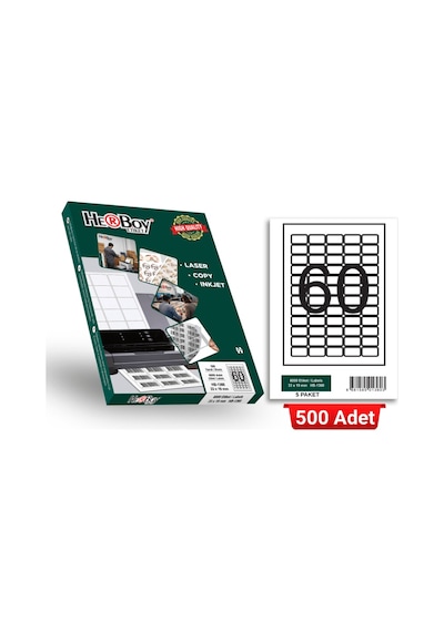 Herboy Hb-1360 33 X 19 Mm A4 Laser Etiket 500 Adet