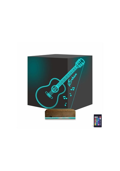 Luvivia Klasik Gitar Müzik Kişiye Özel 3d Lamba - Masa Gece Lambası Şeffaf