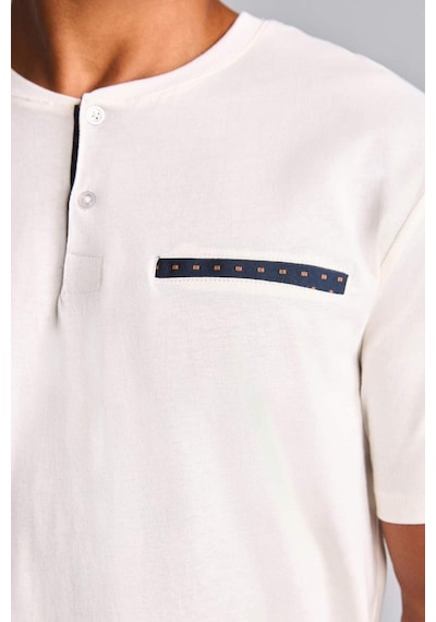 Defacto %100 Pamuk New Regular Fıt Kısa Kollu Bisiklet Yaka 2li Pijama Takımı H7426ax26auer105 Ekru-er105