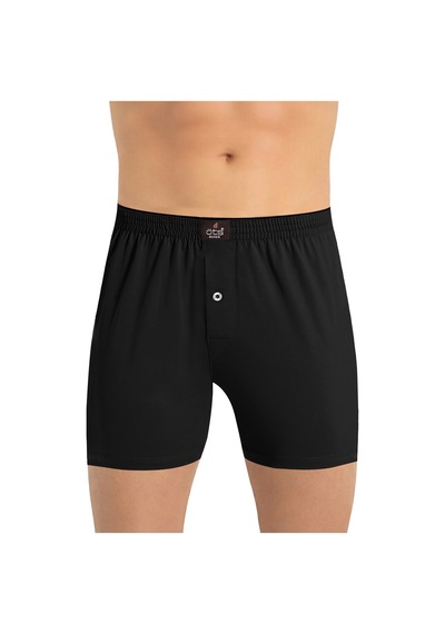 Öts Erkek %100 Pamuk Boxer Düğmeli Süprem Kumaş İç Giyim Konforu 2654 Siyah