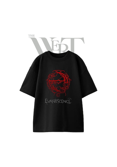 Thewert Evanescence Logo Tasarım Baskılı Ünisex Siyah Oversize T-shirt