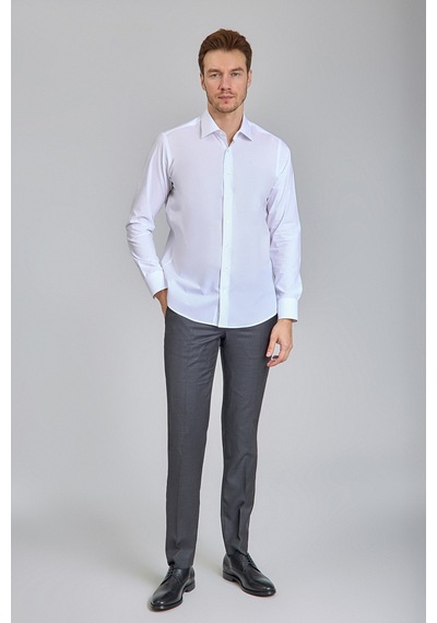 Bisse Klasik Yaka Uzun Kollu Regular Fit Erkek Gömlek Gmkls250048 D01 Beyaz