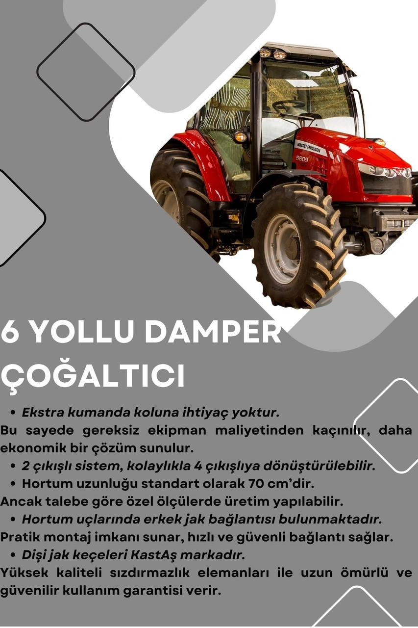 Mgk 6 Yollu Vana Damper Çoğaltıcısı Hortumlu