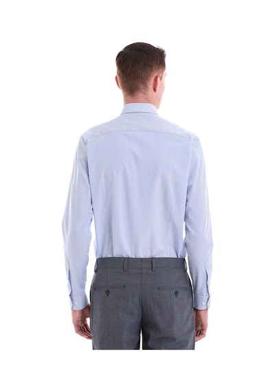 Hatemoğlu Mavi Comfort Fit 100% Pamuklu Uzun Kollu Gömlek 23d190000043 161 Buz Mavi