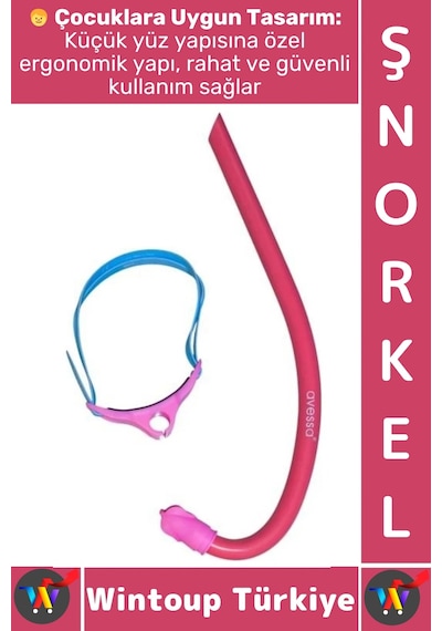 Şnorkel Konfor Geniş Görüş Deniz Havuz Dalış Yüzme Eğitim Ayarlanabilir Çocuk Önden Dalış Şnorkeli Çok Renkli