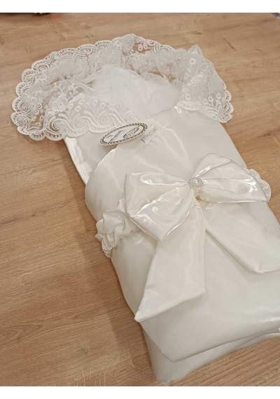 Kumru Kristal Kı Bebek Kundağı Unisex Bebek Dış Kundak Battaniyesi Hastane Çıkışı Kundak Battaniye Ekru