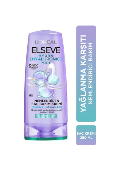 ELSEVE Hydra Pure Salisilik Asit içeren Yağlanma Karşıtı Nemlendirici Şampuan + Saç Kremi Seti