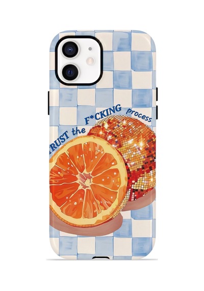 Apple iPhone Uyumlu 11 Vorian Çift Katmanlı Magsafe Kılıf Orange Press Collage