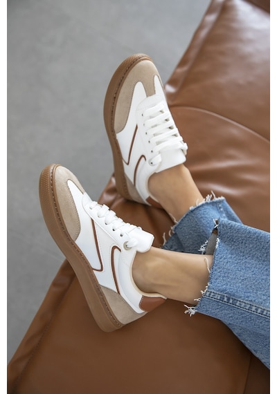 Zitan Spor Ayakkabı Sneaker Beyaz Kahverengi