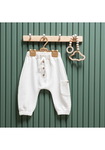 Tiffany Baby & Kids Tiffany Baby Müslin Theme Şalvar Düğmeli Alt 26006 Ekru