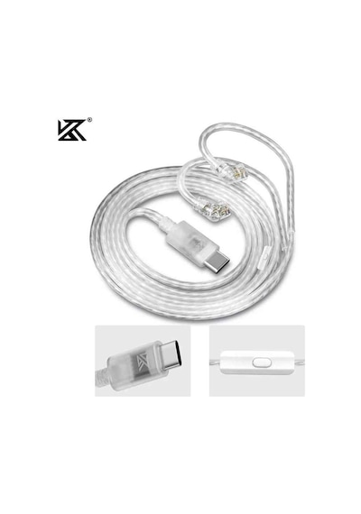 Kz Type-c Gümüş Dac Kulaklık Kablosu Mikrofonlu