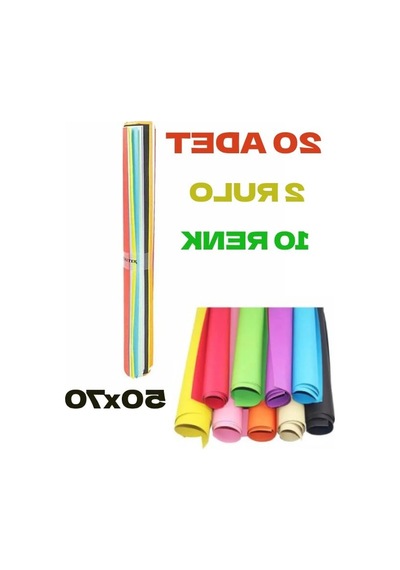 Fon Kartonu, 10 Renk İle 50x70 Cm Boyutunda 20 Adet
