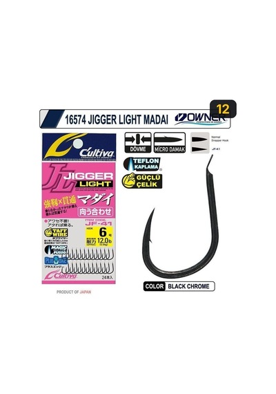 Cultiva 16574 Jigger Light Madai Tekli İğne 12