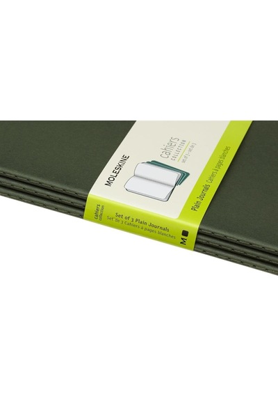 Moleskine Çizgisiz Cahier Not Defteri 3'lü Set L Boy Mersin Yeşili Yeşil