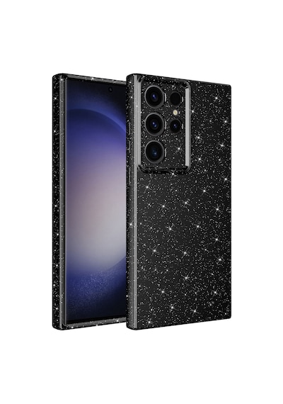 Zore Samsung Galaxy Uyumlu S23 Ultra Kılıf Kamera Korumalı Simli Lüks Omsy Koton Kapak - Gümüş